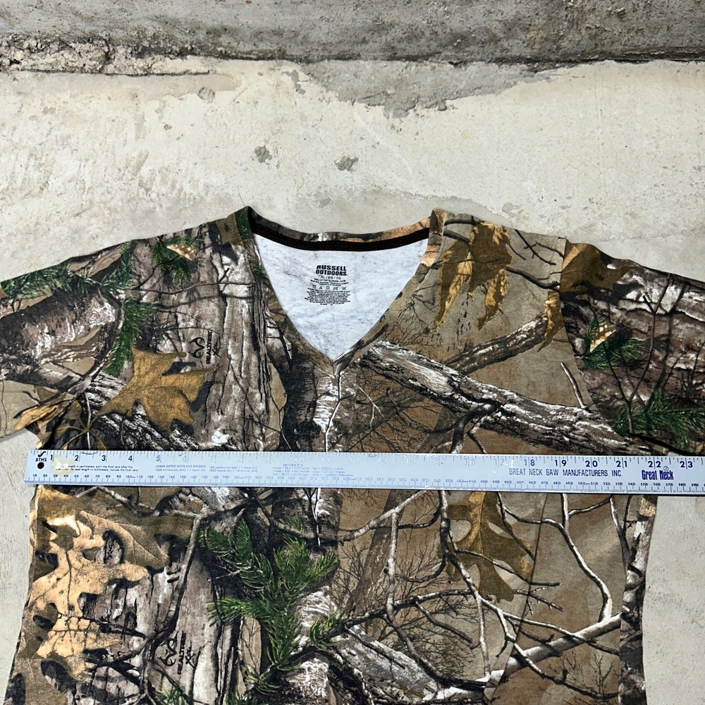Russell Outdoors Womens XL RealTree Camo‎ V Neck T Shirt Hunting Top - Picture 5 of 7